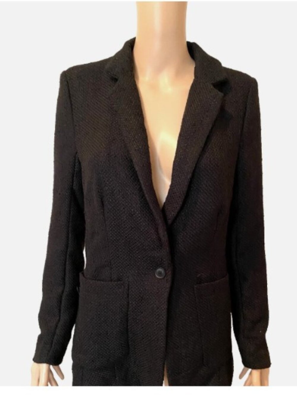 NWT BOHME Black Tweed Blazer Jacket Medium - Retails $66.50